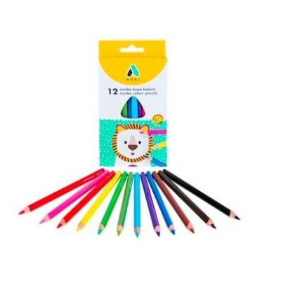 cepte ofis ADEL JUMBO HEXA BOYA KALEMİ 12 RENK TAM BOY 11043