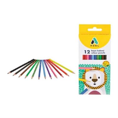 cepte ofis ADEL KARTON KURU BOYA KALEMİ 12 RENK TAM BOY