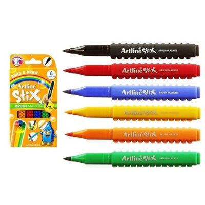 cepte ofis ARTLİNE STİX BRUSH MARKER KALEM SETİ 6'LI