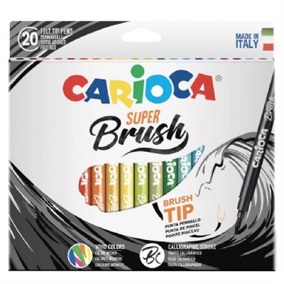 cepte ofis CARIOCA SUPER BRUSH FIRÇA UÇLU BOYA KALEMİ 20'Lİ