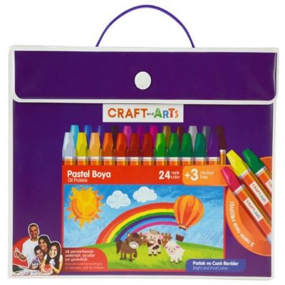 cepte ofis CRAFT AND ARTS PASTEL BOYA 24'LÜ ÇANTALI