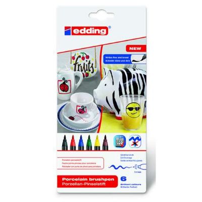 cepte ofis EDDİNG PORSELEN KALEMI 6LI SET- STANDART RENKLER E-4200