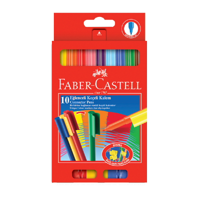 cepte ofis FABER CASTELL EĞLENCELİ KEÇELİ KALEM 10 RENK 5068111500
