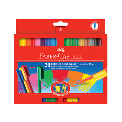 cepte ofis FABER CASTELL EĞLENCELİ KEÇELİ KALEM 20 RENK 5068112000