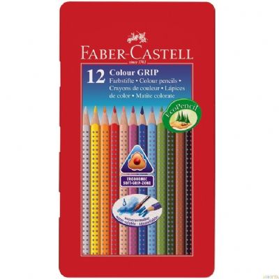 cepte ofis FABER CASTELL GRİP 2001 KURU BOYA 12 RENK METAL KUTU 5170112413