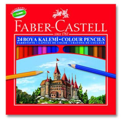 cepte ofis FABER CASTELL KURU BOYA KALEMİ 24 RENK TAM BOY 5171116324