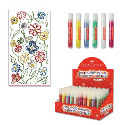 cepte ofis FABER CASTELL SİMLİ YAPIŞTIRICI FOSFORLU SARI 10,5 ML