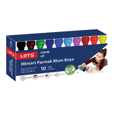 cepte ofis LETS MİNİART PARMAK MUM BOYA 10 RENK L-6530