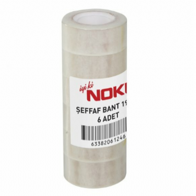 cepte ofis NOKİ ŞEFFAF BANT 19*33 6'LI 19336