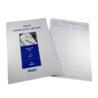 cepte ofis ÖZKAN GELEN EVRAK KAYIT DEFTERİ 40 YP G0527