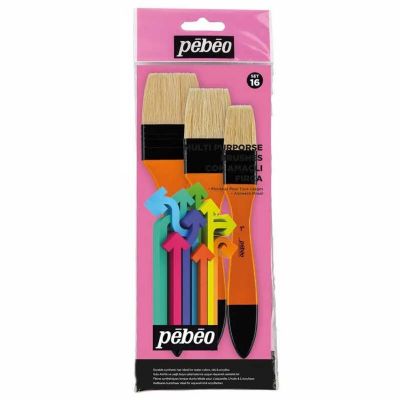 cepte ofis PEBEO 3'LÜ FIRÇA SETİ ZEMİN FIRÇASI BEYAZ KIL