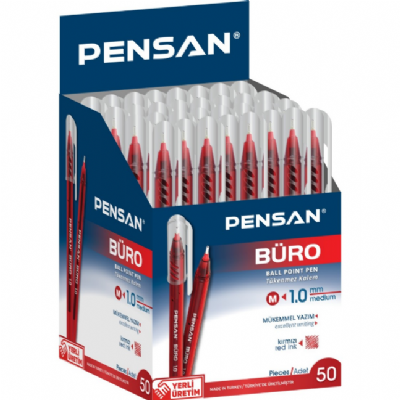 cepte ofis PENSAN 2270 TÜKENMEZ KALEM 50'Lİ KIRMIZI