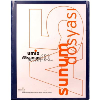 cepte ofis UMİX  A5 SUNUM DOSYASI 40'LI U1194P-SİYAH